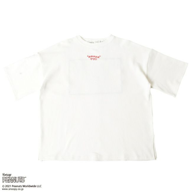 PEANUTS(ピーナッツ)】スヌーピー＆ルーシー/バックプリントワッフルT 