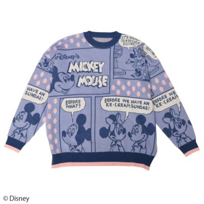 Disney(ディズニー)】ミッキーマウス/コミックアートジャガードニット