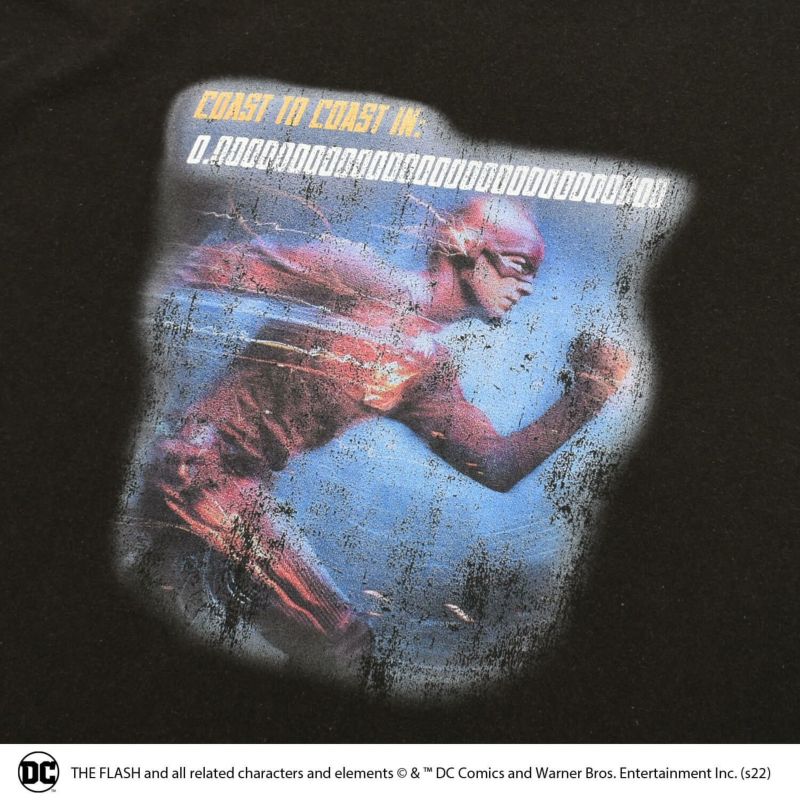 DC/THE FLASH】ヴィンテージ加工Tシャツ(BACK TO THE FIELD