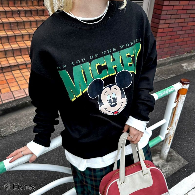 ミッキーマウスクラブ グーフィー トップス トレーナー デッドストック Disney/ディズニー》ミッキーマウスフロッキープリント