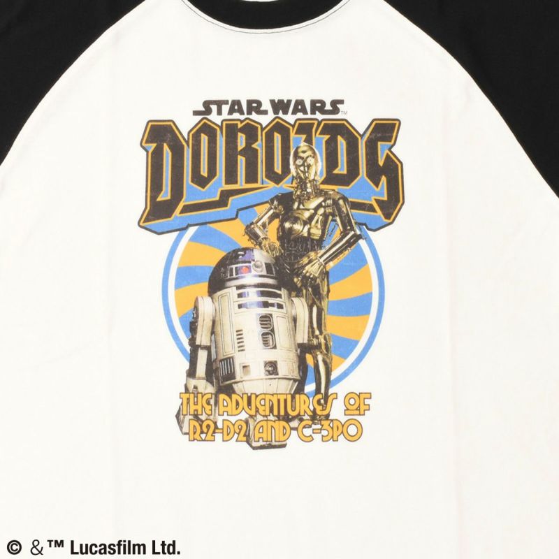 【STAR WARS】ドロイド/R2-D2/C-3PO/ラグランTシャツ(4GEEKs by SPIRALGIRL