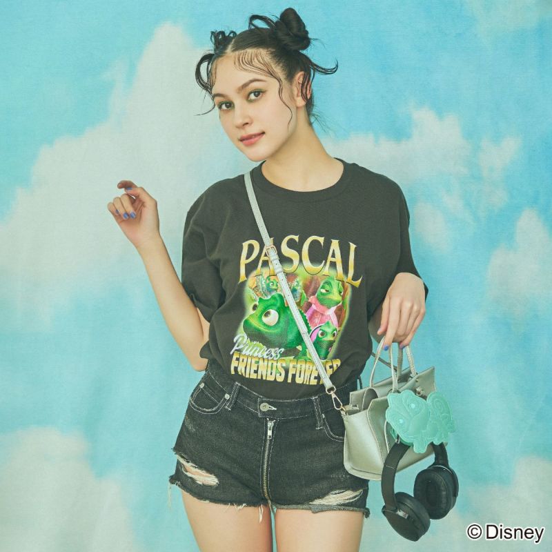 Disney】ラプンツェル/パスカル/ヴィンテージ風アートTシャツ