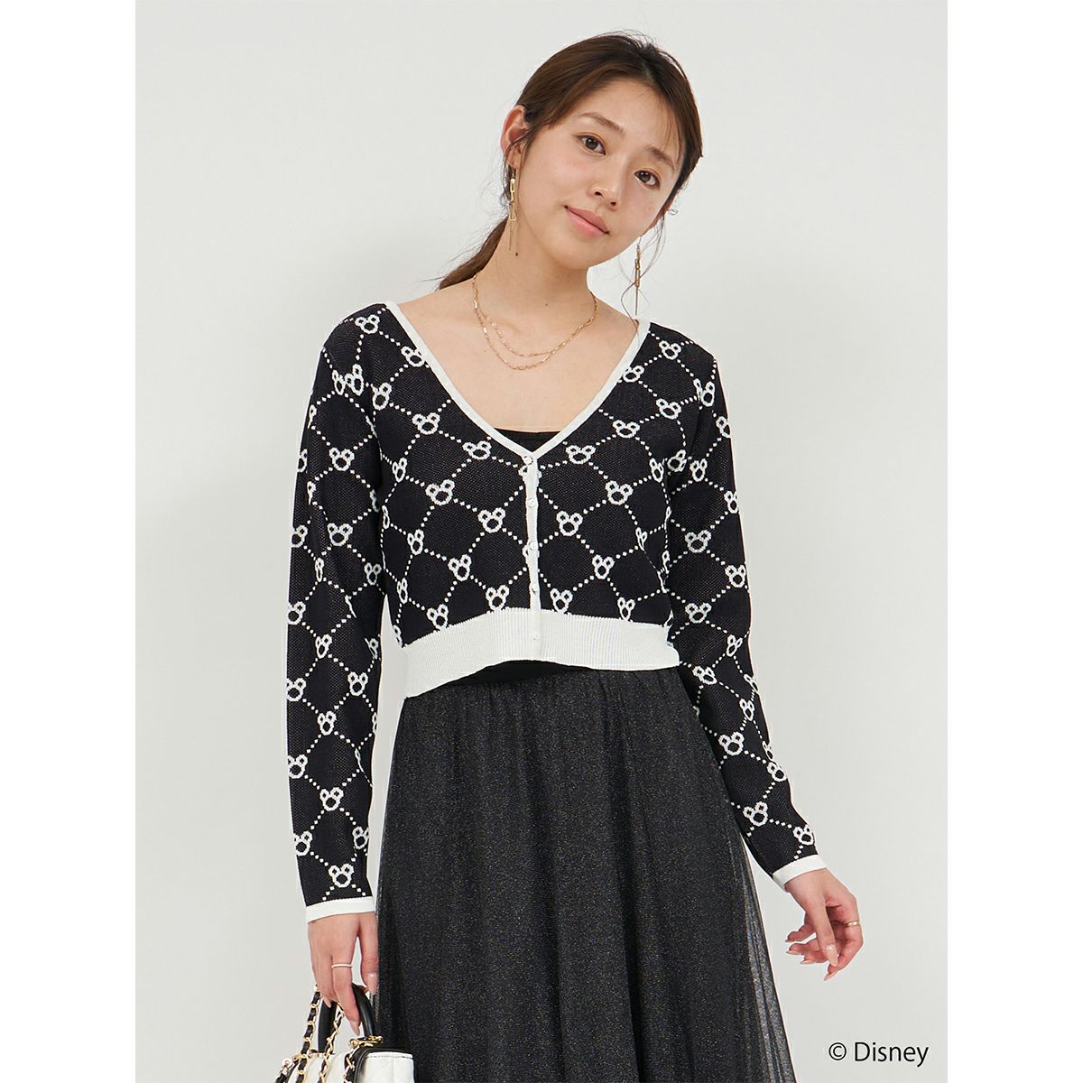 Disney】さりげなミッキー/ジャガードニットカーディガン(ROYAL PARTY