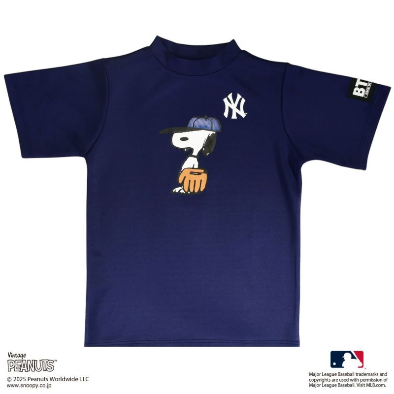 MLB×PEANUTS】スヌーピー/New York Yankees/モックネックTシャツ MLB×PEANUTS】スヌーピー/New York Yankees/モックネックTシャツ
